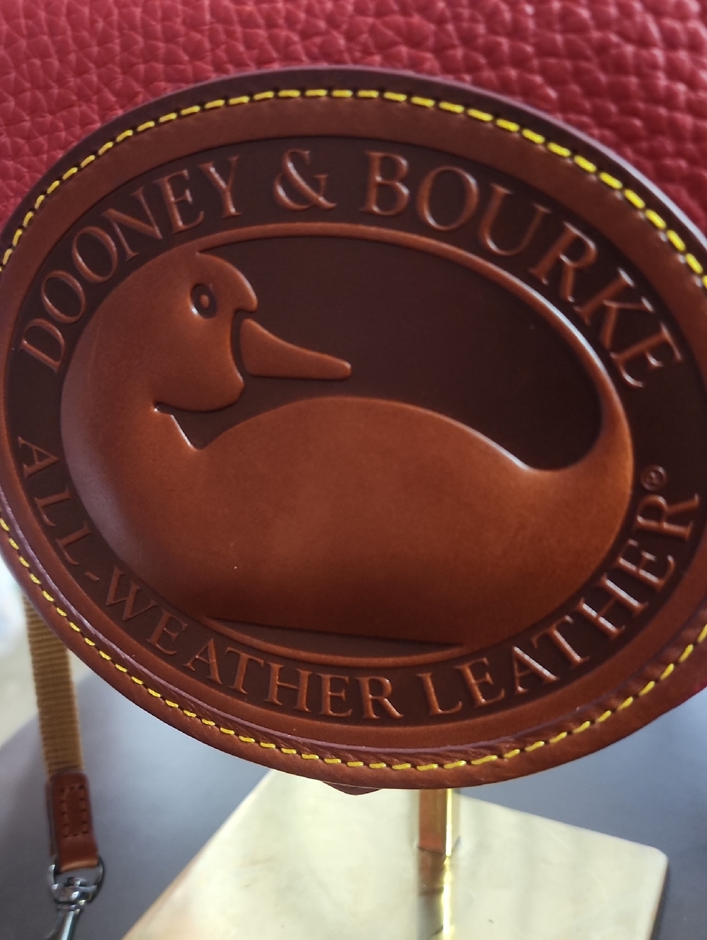 Dooney & Bourke Red Pebbled Leather Crossbody Saddle Bag Like New - Picture 5 of 16